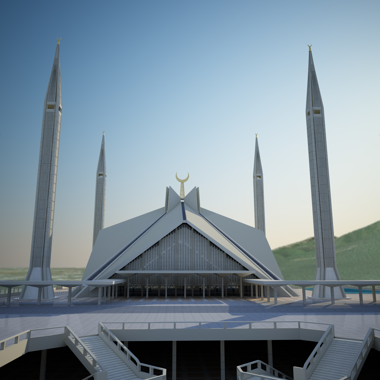 3d model mosque faisal