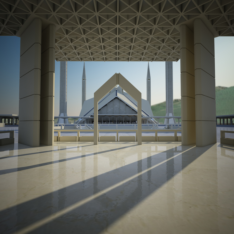 3d model mosque faisal