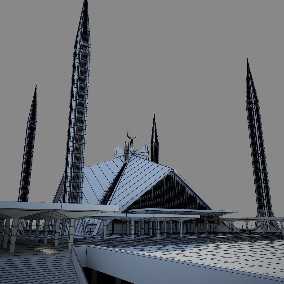 3d model mosque faisal