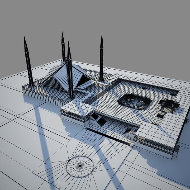 3d model mosque faisal