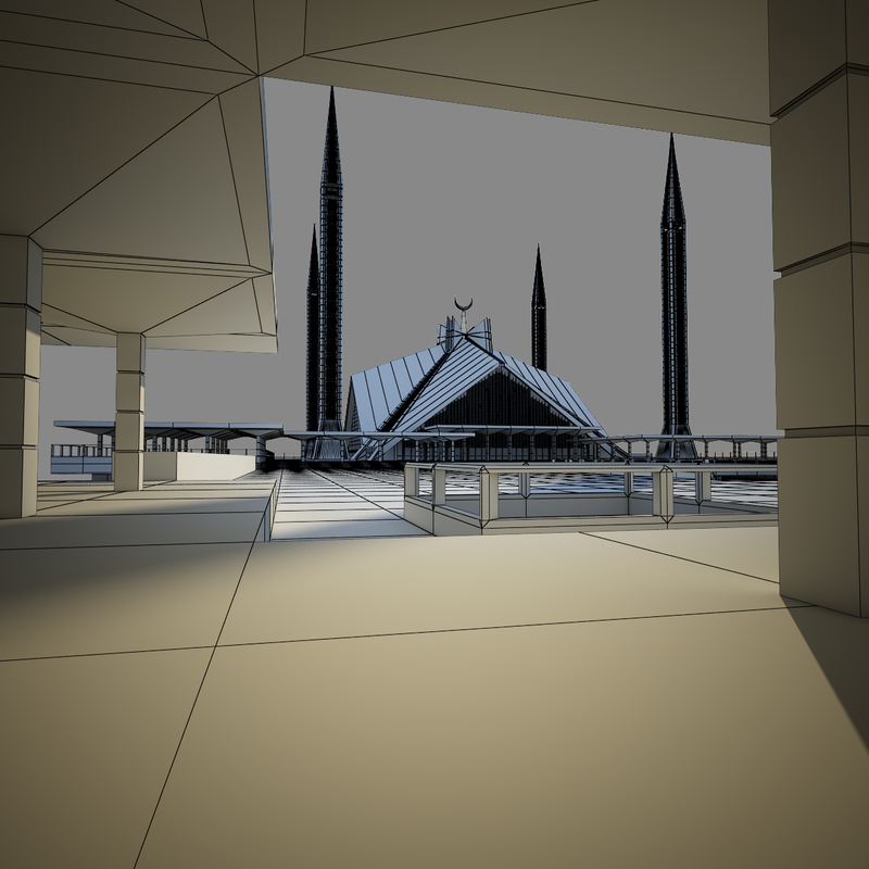 3d model mosque faisal