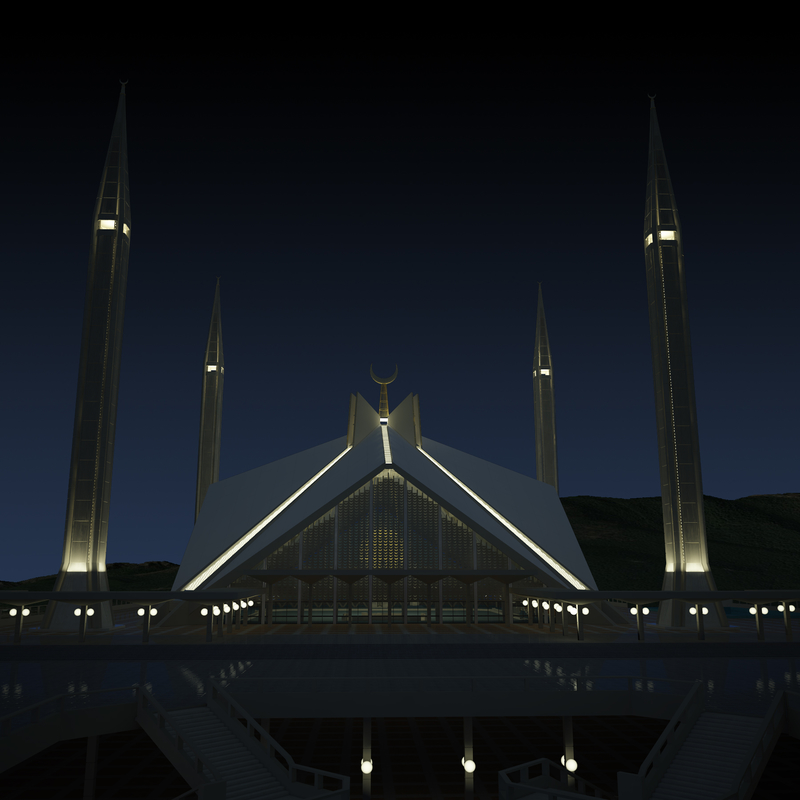 3d model mosque faisal