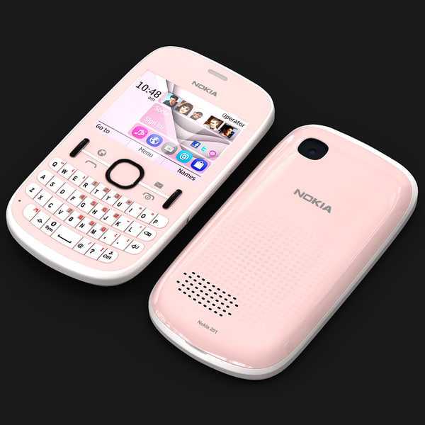 3d model nokia asha 201 pink