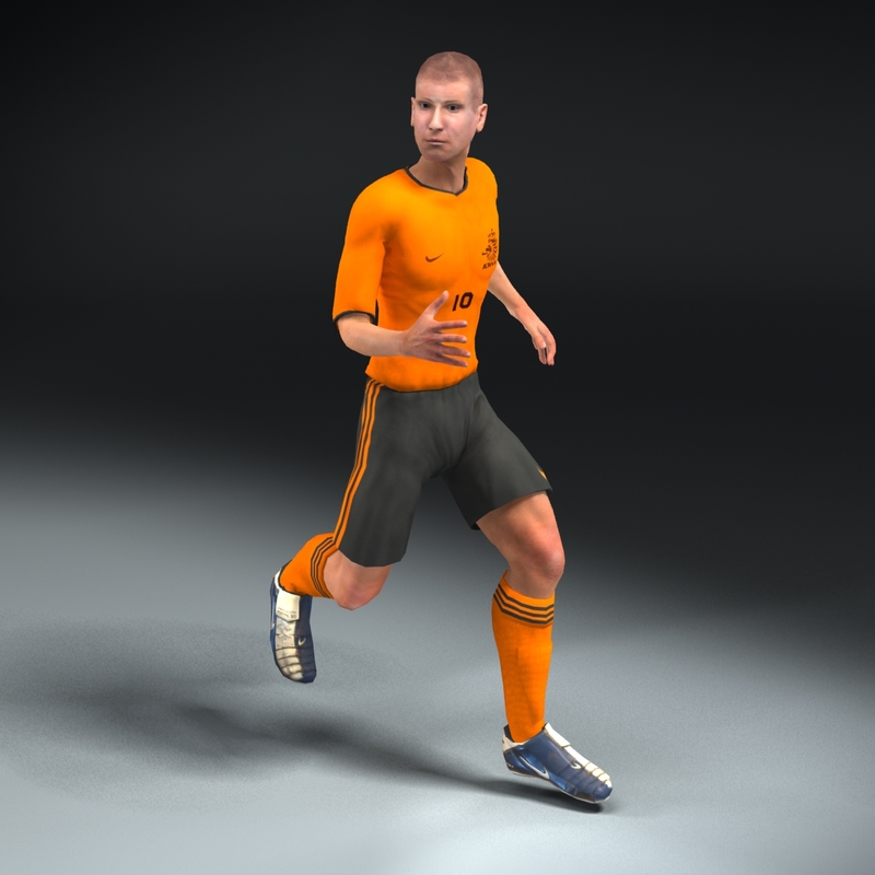 3d rigged soccer player model