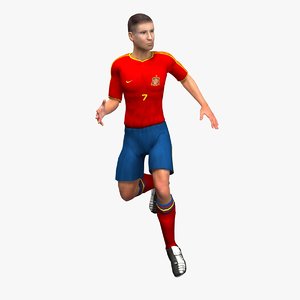 3d rigged soccer player model