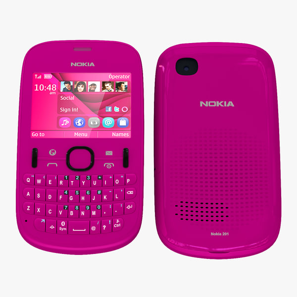 3D модель Nokia Asha 201 Pink 2 - TurboSquid 681050.
