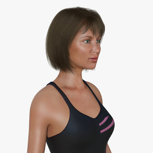 3d female swimming costume