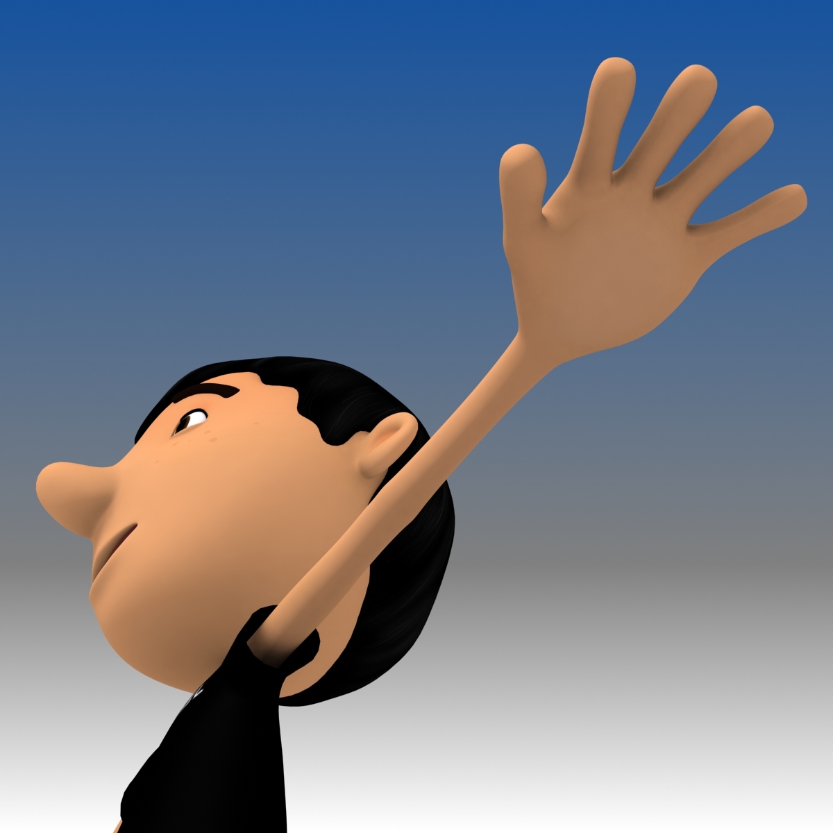 rigged cartoon boy cool