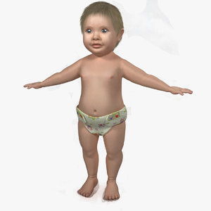 baby child girl 3d model