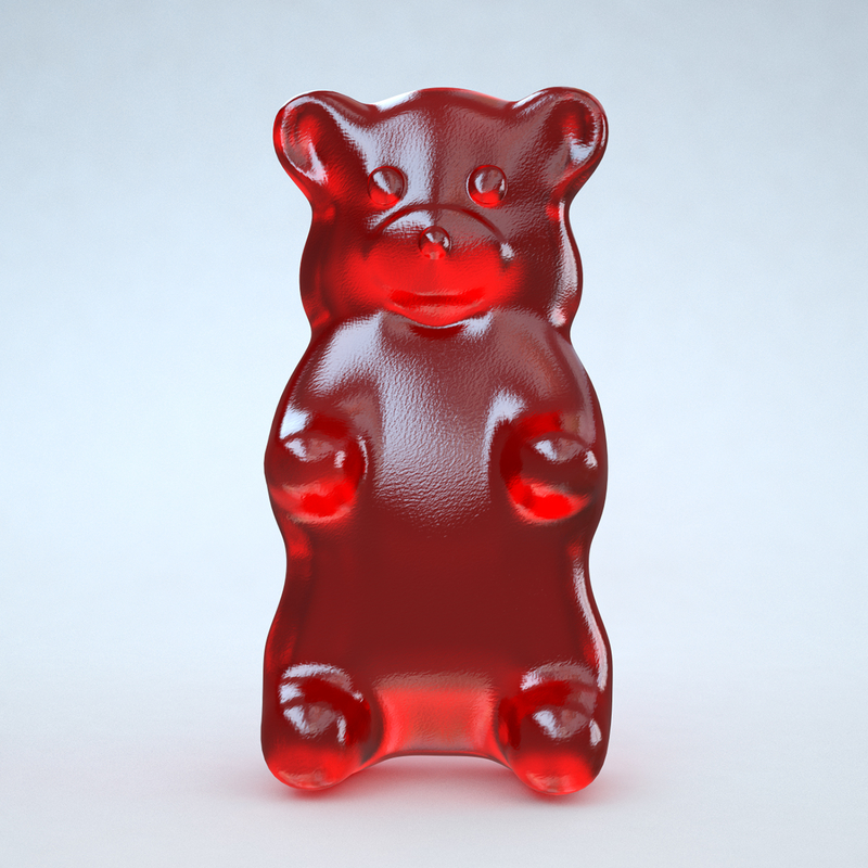 3d red gummy bear