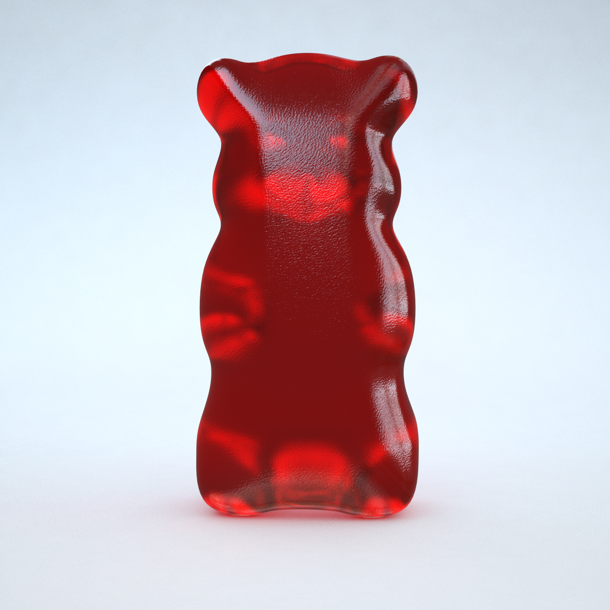 3d red gummy bear