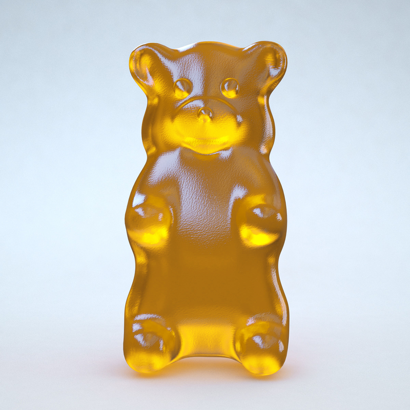 3d red gummy bear