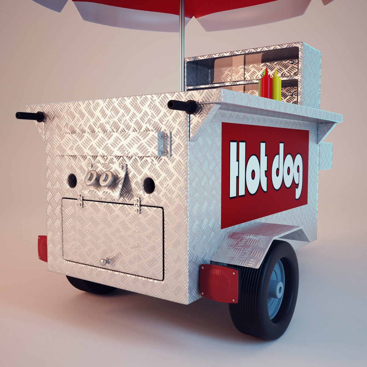3dsmax hot dog shop