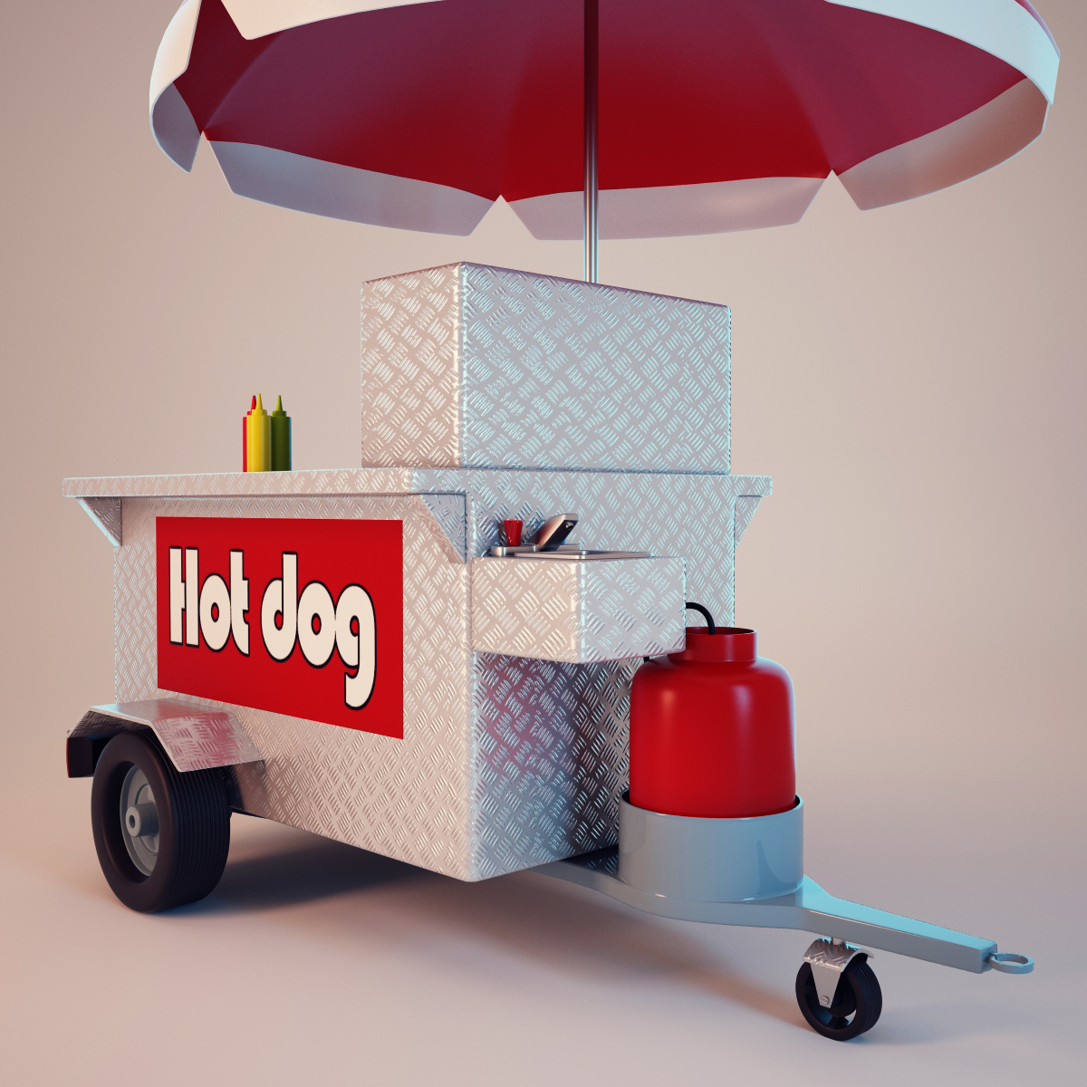 3dsmax hot dog shop