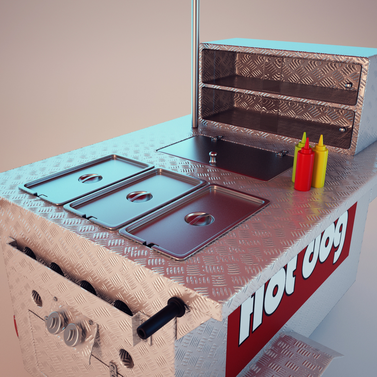 3dsmax hot dog shop