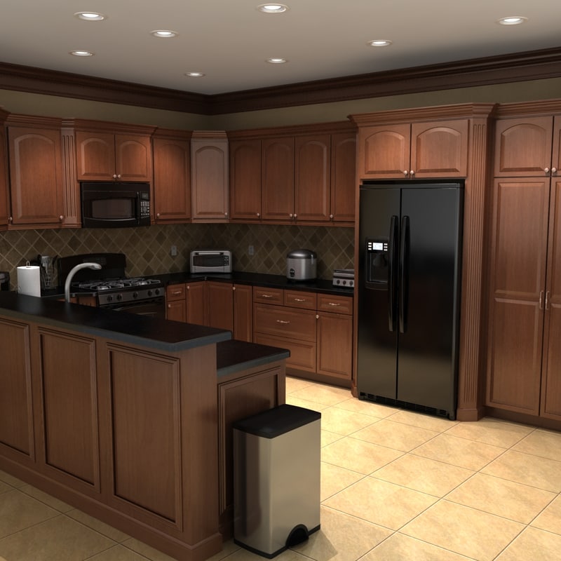 3ds max kitchen scene set