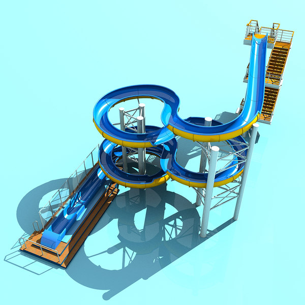 water slide 3d max