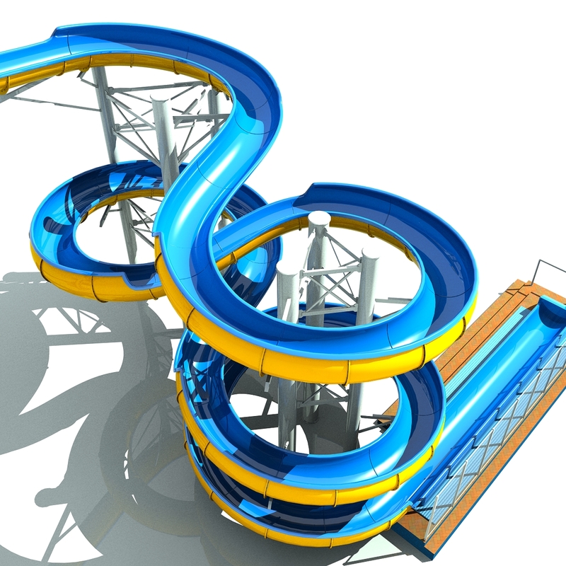 water slide 3d max