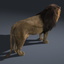 lion rigged fur 3d model