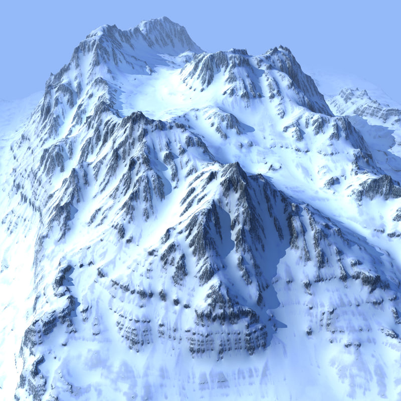 3d model snowy mountain