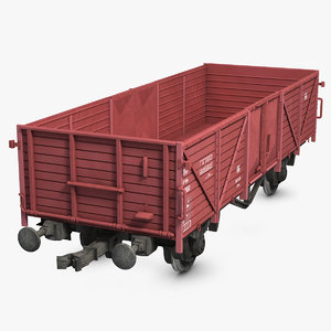 3d cargo train wagon model