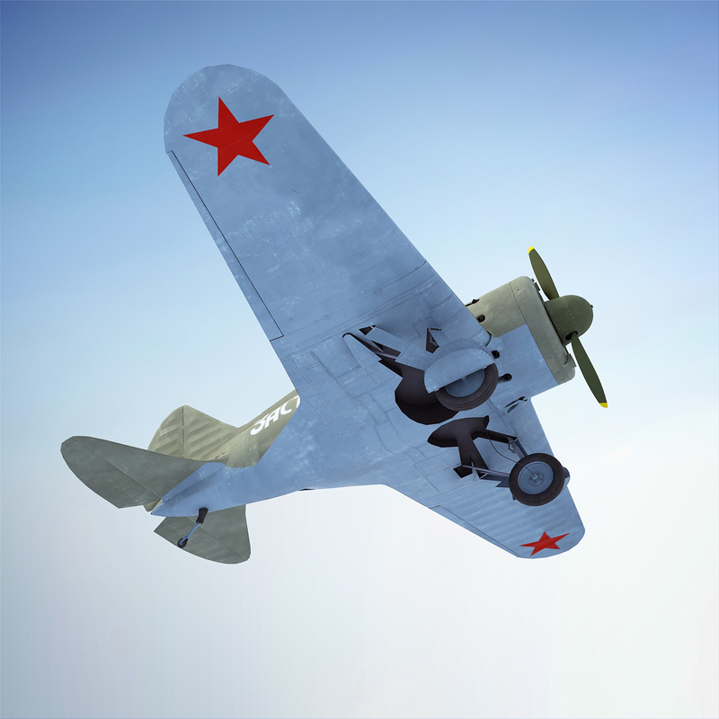 3dsmax i-16 polikarpov fighter aircraft