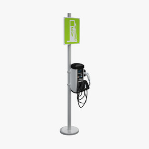 electric vehicle charging station 3d model
