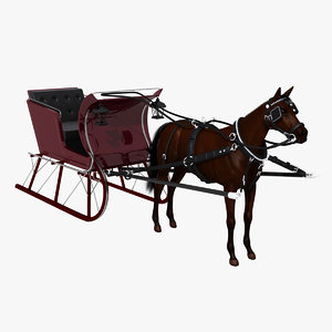 3d horse sled model