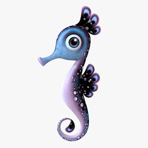 3d cartoon seahorse