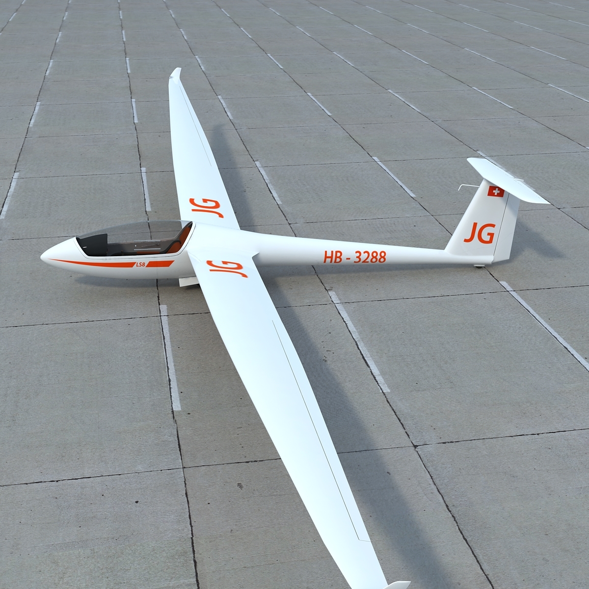 rolladen-schneider ls8 glider 3d model