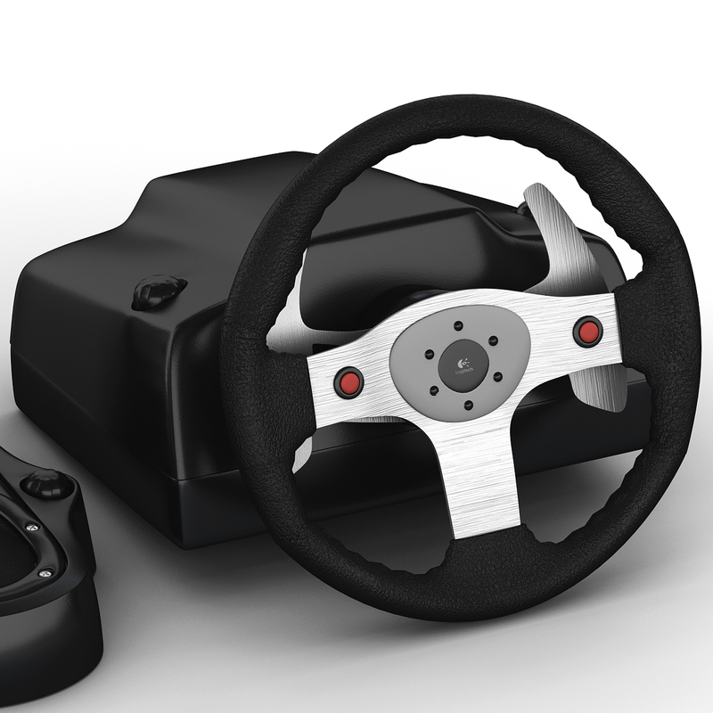 3d logitech g25 racing wheel