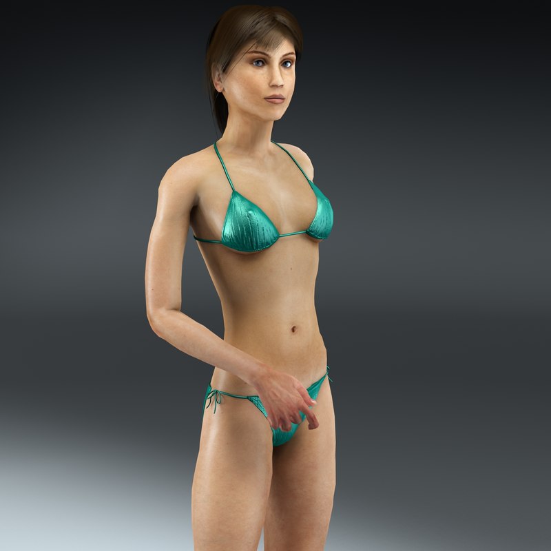 female rigged 3d max