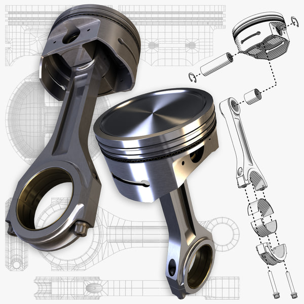 3d model of piston assembly