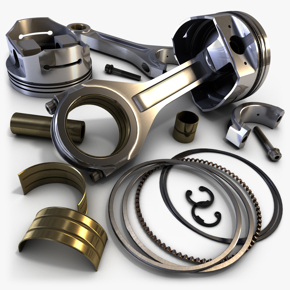 3d model of piston assembly