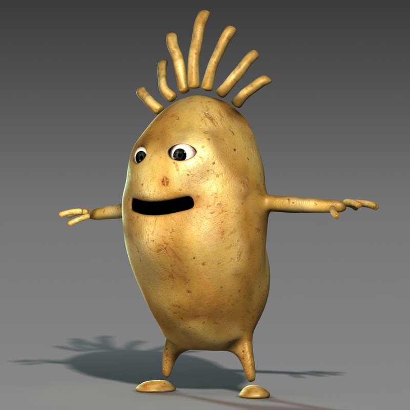 3ds max character cartoon style potato