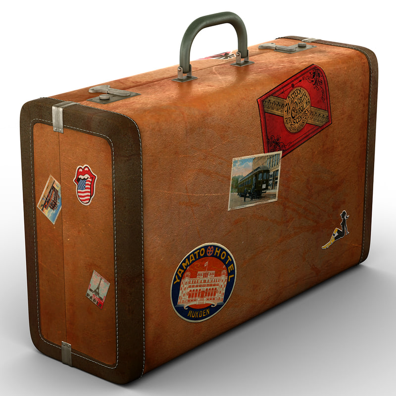 3d model of old suitcase