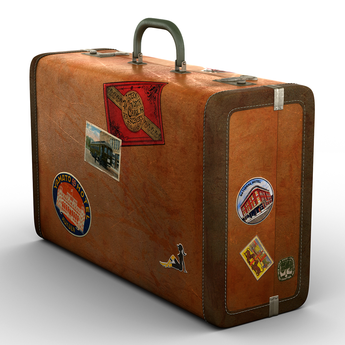 3d model of old suitcase