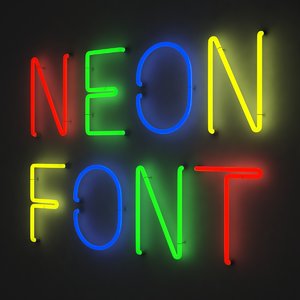 3d model neon font