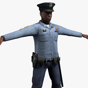 3d model of african police officer