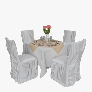 restaurant table 02 chair 3d 3ds