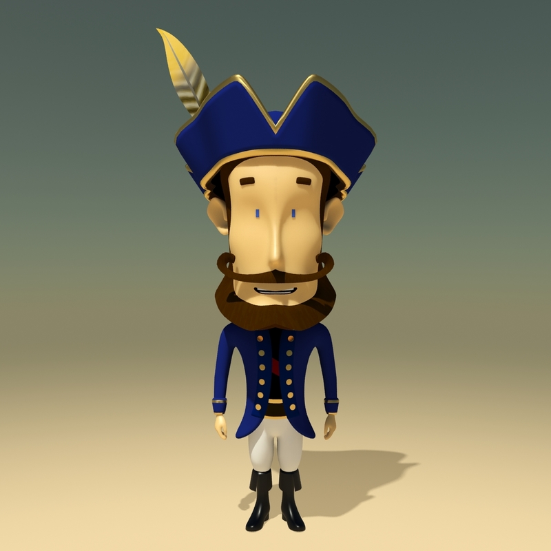 3d captain cartoon