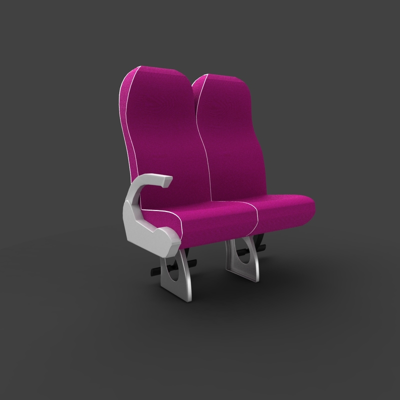luxury coach seat 4 3d 3ds