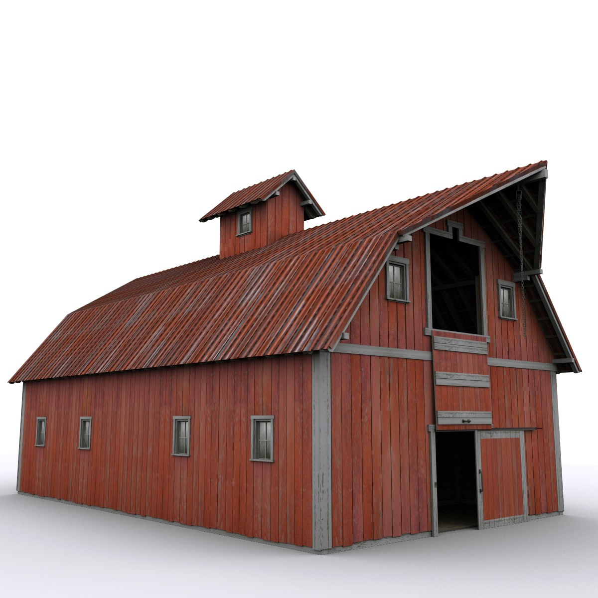 old farm red barn 3d 3ds