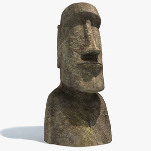 3d easter island moai statue model