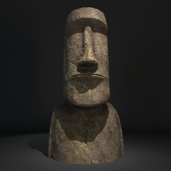 3d easter island moai statue model
