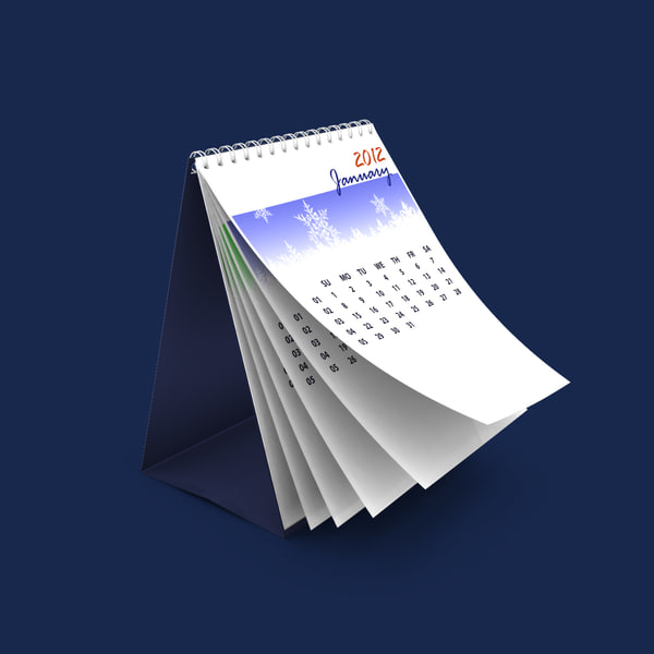 calendar flipping 3d ma