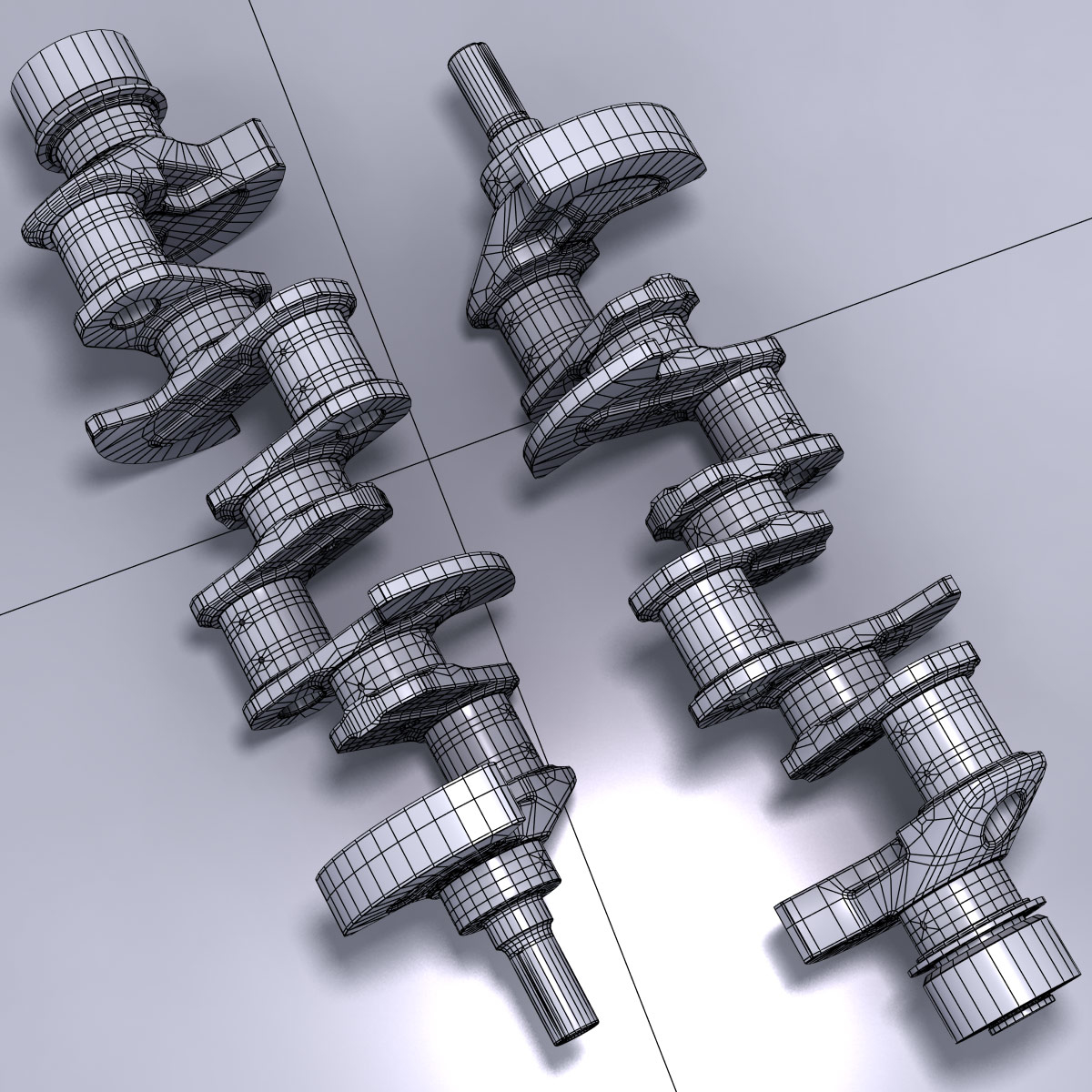 3d model of crankshaft engine