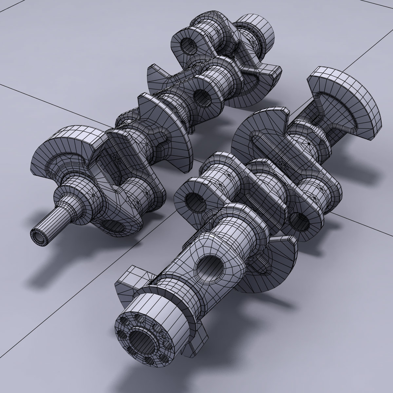 3d model of crankshaft engine