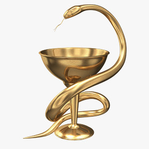 medical symbol snake cup obj