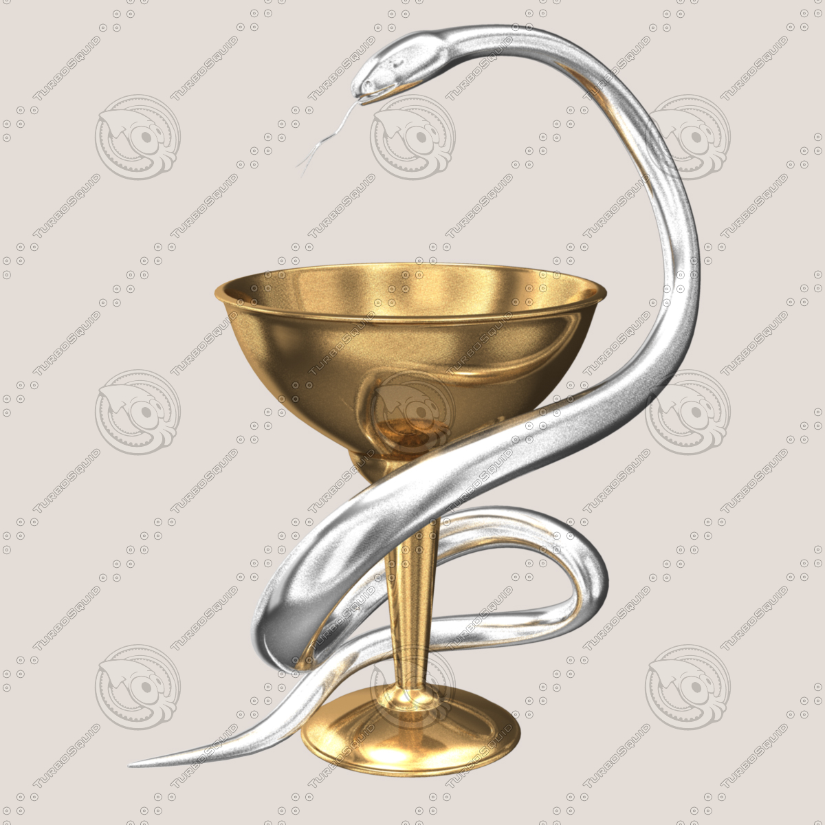 medical symbol snake cup obj